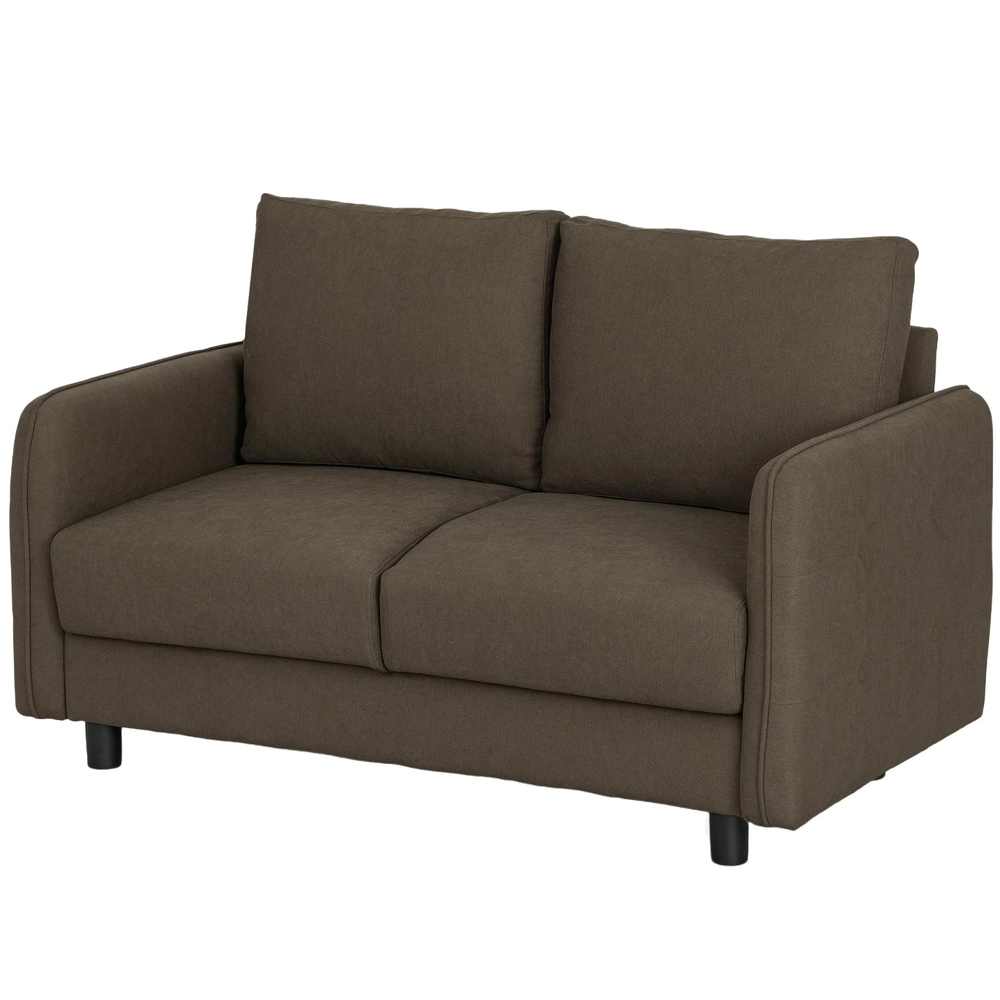 HOMCOM 2-Sitzer Sofa mit Stauraum & Samtoptik, Braun