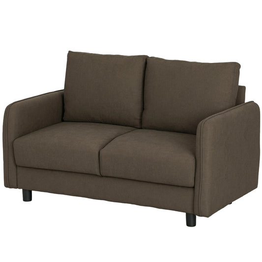 HOMCOM 2-Sitzer Sofa mit Stauraum & Samtoptik, Braun
