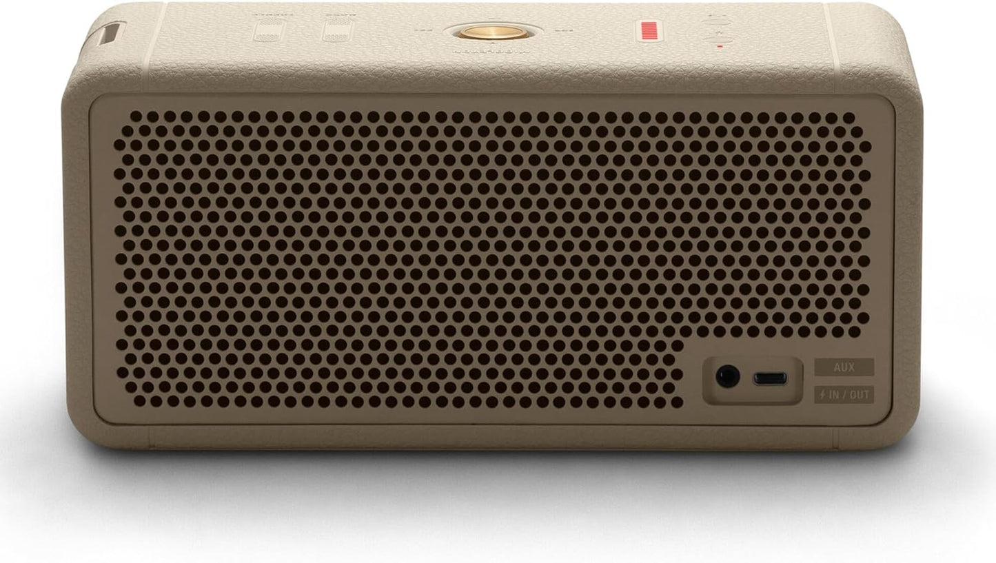 Marshall Middleton kabelloser tragbarer Bluetooth-Lautsprecher, über 20 Stunden tragbare Spielzeit, wasserfest IP67 – Crème