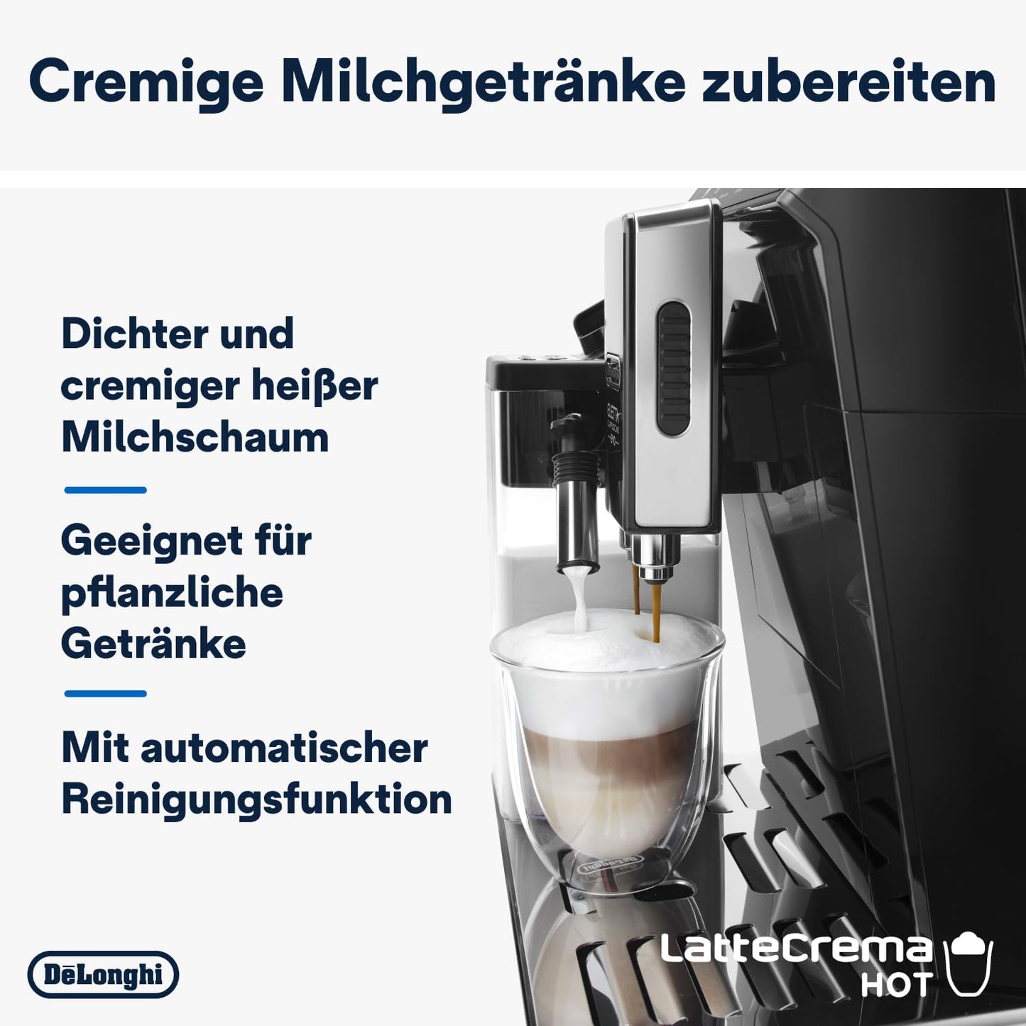 De'Longhi Eletta Evo ECAM 46.860.B Kaffeevollautomat mit LatteCrema Milchsystem, Cappuccino und Espresso auf Knopfdruck, LCD Display und Sensor-Touch-Tasten, schwarz
