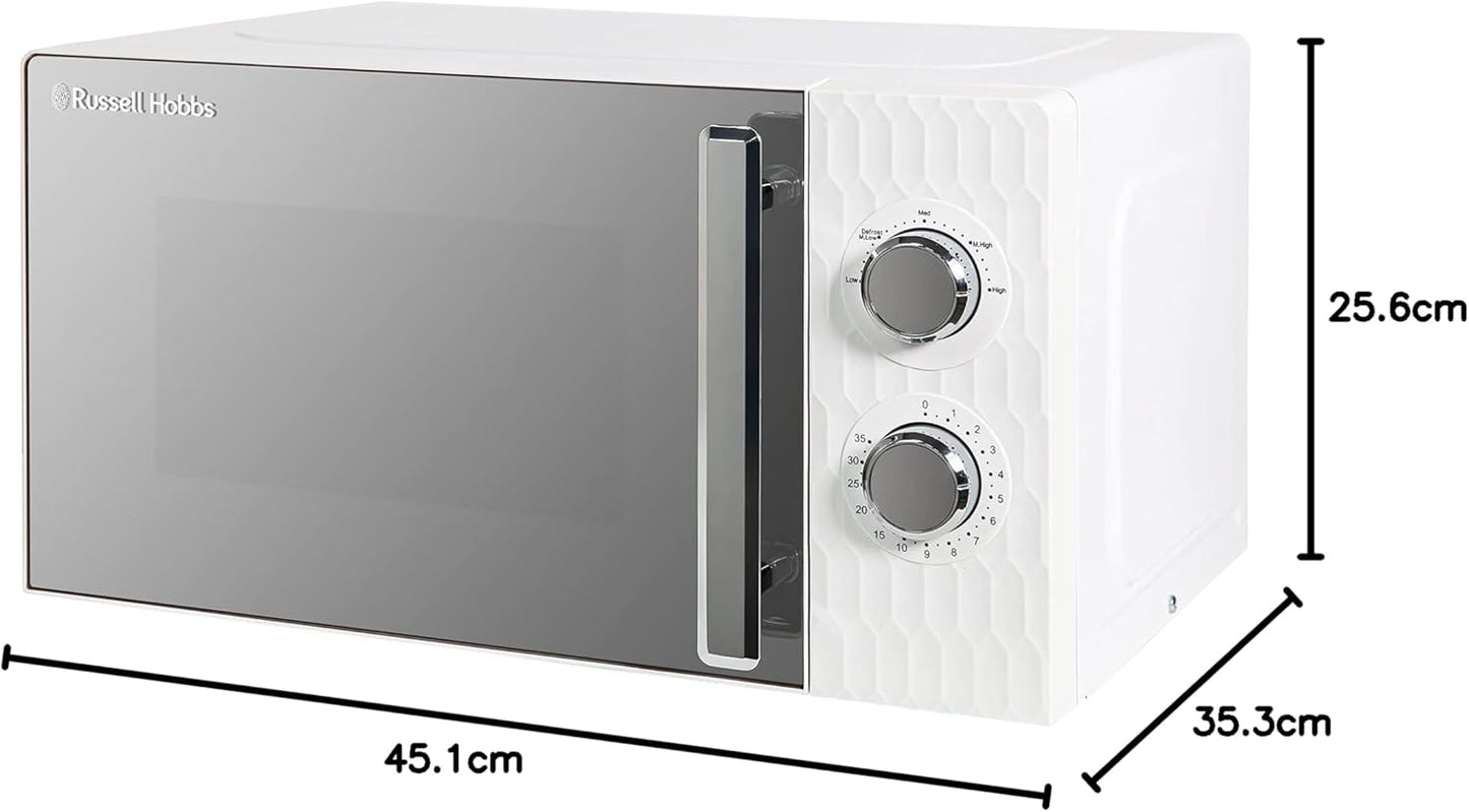 Russell Hobbs Honeycomb RHMM715G 17 Liter 700 W Grau Solo manuelle Mikrowelle mit 5 Leistungsstufen, integrierter Timer und Auftaufunktion