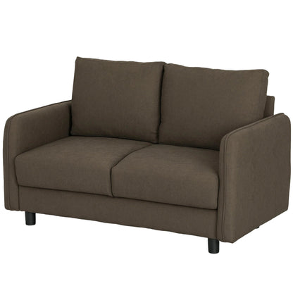HOMCOM 2-Sitzer Sofa mit Stauraum & Samtoptik, Braun