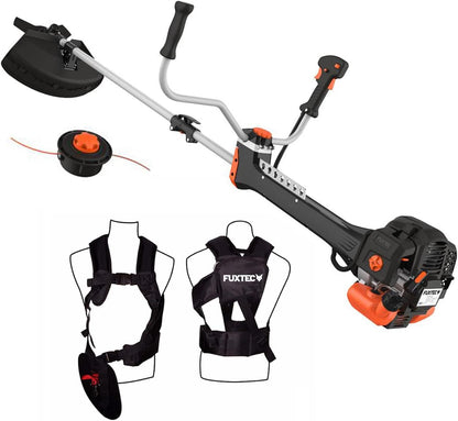 FUXTEC Profi Benzin Motorsense FX-PS162 – Profisense mit 62ccm, Faden und Komfort-Tragegurt – Rasentrimmer mit Antivibrationssystem – 2-Takt Freischneider Fadenspule