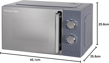 Russell Hobbs Honeycomb RHMM715G 17 Liter 700 W Grau Solo manuelle Mikrowelle mit 5 Leistungsstufen, integrierter Timer und Auftaufunktion