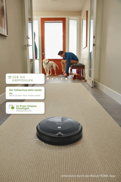 iRobot Roomba Combo Essential Saug- und Wischroboter (Y0112), leistungsstarkes Saugen und Wischen, 4-Stufen-Reinigungssystem, 3 Saugstufen, Spot-Cleaning, steuerbar über App, Tasten oder Sprache, Wei