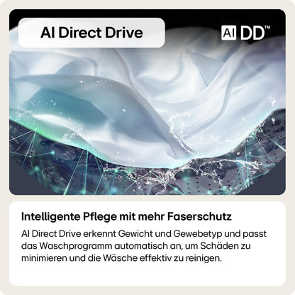 LG F4WV7080, Klasse A, Frontlader-Waschmaschine 8 kg, 1400 U/Min, AI Direct Drive, Wi-Fi, Tiefenreinigung mit Dampf, Groe Kapazitt, TRIPLE A, Außentür aus Sicherheitsglas, 62 x 60 x 85 cm Wei