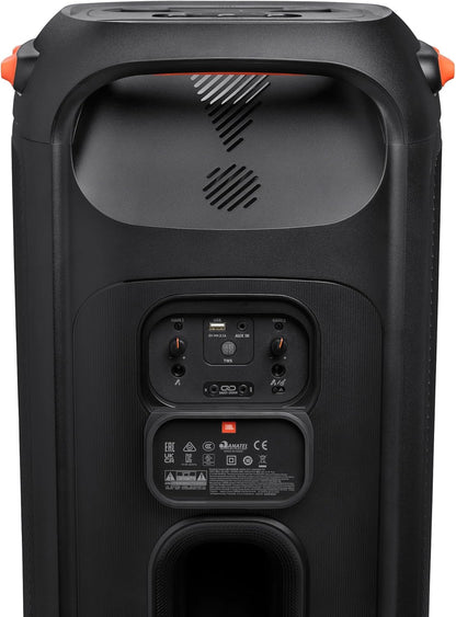 JBL PartyBox 710 - Schwarz – Trag - und rollbarer Bluetooth Party-Lautsprecher mit Lichteffekten – Spritzwassergeschützte, mobile Musikbox