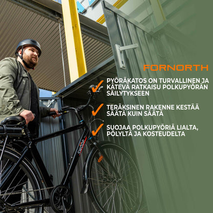 Fornorth Fahrradgarage für zwei Fahrrder 142x198x157cm, Dunkelgrau