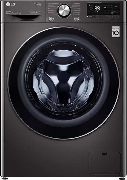 LG F4WV7080, Klasse A, Frontlader-Waschmaschine 8 kg, 1400 U/Min, AI Direct Drive, Wi-Fi, Tiefenreinigung mit Dampf, Groe Kapazitt, TRIPLE A, Außentür aus Sicherheitsglas, 62 x 60 x 85 cm Wei
