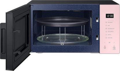 Samsung Tisch-Mikrowelle Glas Design MG23T5018CP/ET, knuspriges Kochen, AirFry, Mikrowelle + Grill 800 W + 1100 W, 23 l, 49 x 27,5 x 38 cm, Puder